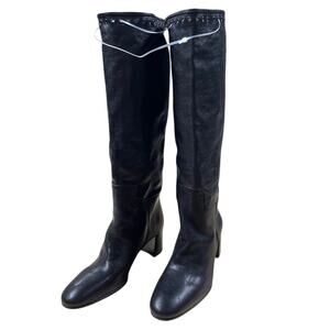 Pedro Garcia Knee High Shiney Black Leather Women's Sz 39 (US 9) New Without Box